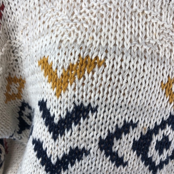 80s 90s Vintage Body Equip Beige Sweater aztec - Picture 6 of 7